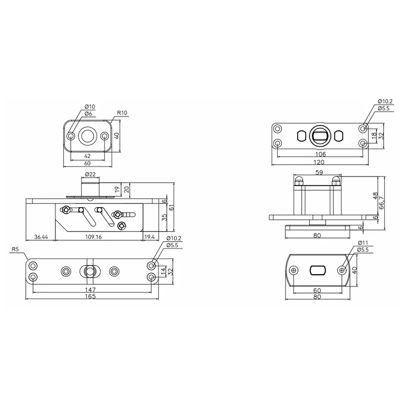 HL-TD01 500kg Heavy-Duty Pivot Hinge for High & Heavy Wooden Doors/Metal Doors