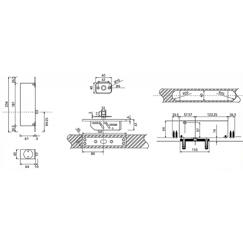 HL-TD04 300kg Ball Bearing Pivot Hinge for Industrial Warehouses
