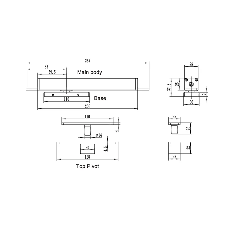 HL-TD05 60-150kg Heavy-Duty Pivot Door Hinge , Hinge Factory , The Hub of Full-Range Hinge Solutions