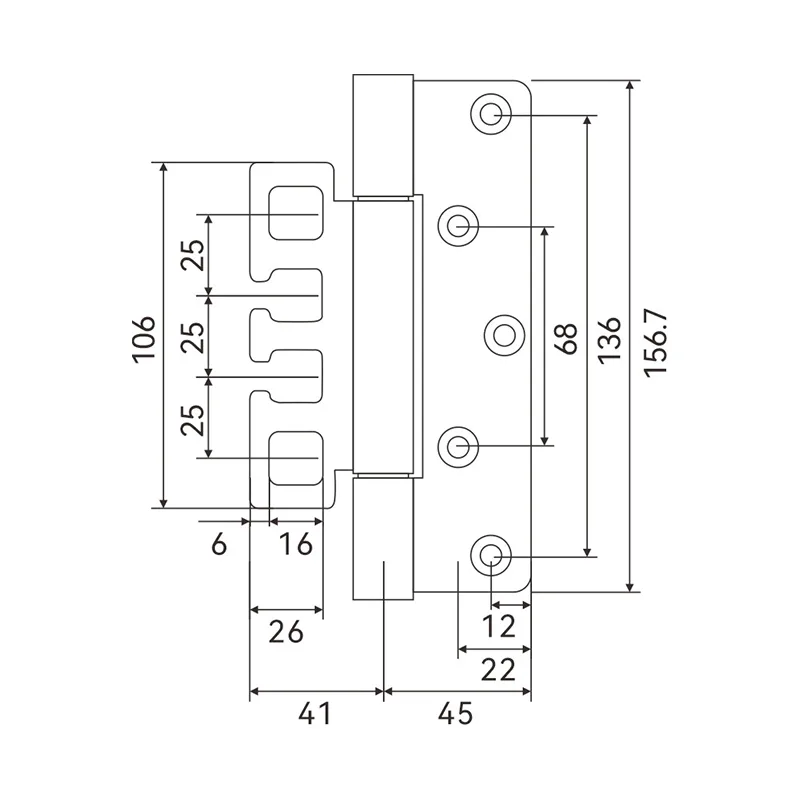 HL-006B Heavy Duty Stainless Steel Strap Hinges for Industrial Gates & Large Doors