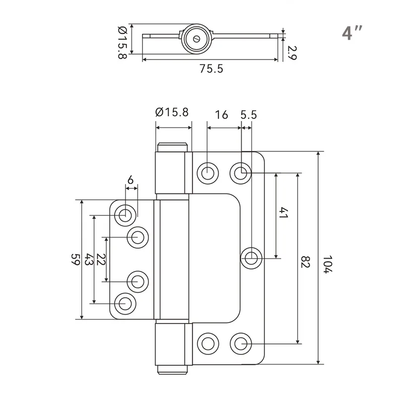 HL-4C001 Butterfly Aluminum Door Hydraulic Damping Hinge , China door hinge supplier, Factory whosale hinge