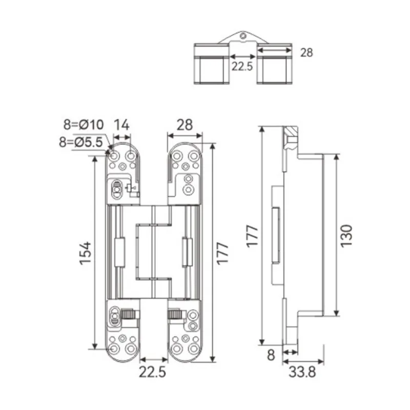 HL-YY02 Concealed Soft Close Door Hinge | Quiet | Adjustable | For Interior Doors