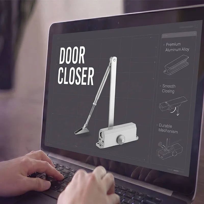 Universal Door Closer for Home and Commercial Use, Adjustable Speed, Hydraulic Buffer Anti-Pinch & Built-in Position