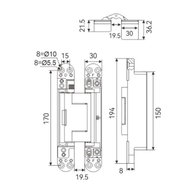 HL-YY03 Hydraulic Hidden Hinge | Adjustable | Durable & Stable | Wholesale