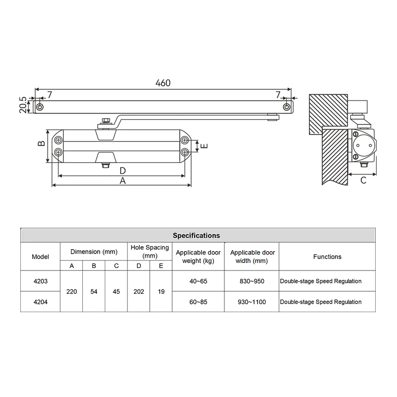 Silent Door Closer for Hospital Rooms | Hydraulic Buffer | Adjustable Speed Control