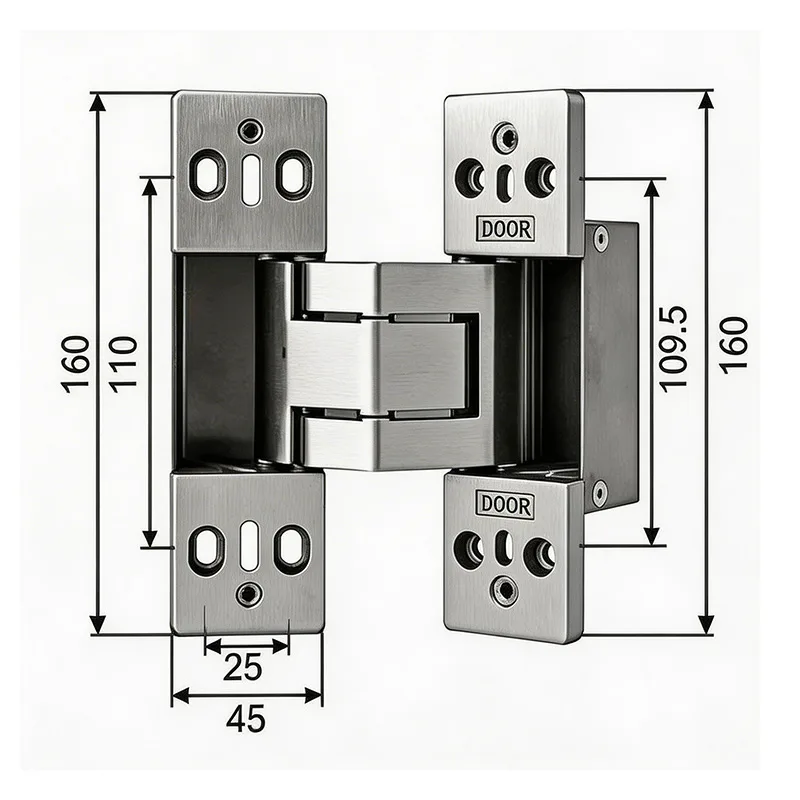 HL-09 Stainless Steel 3D Adjustable Concealed Hinge , China door hinge manufacturer , Hinge Solutions