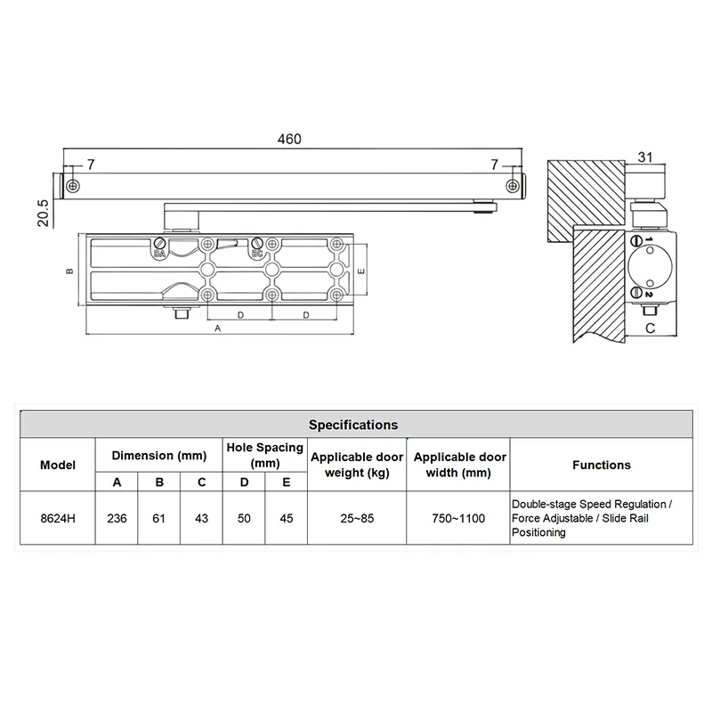 Punch-Free Hydraulic Door Closer for Home | Silent Soft Closing | Easy Installation