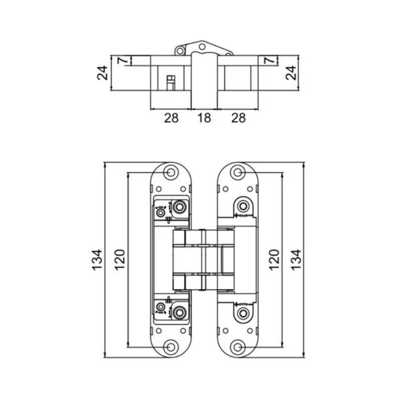 HL-G40 Adjustable Concealed Hinge | For Aluminum-frame & Interior Doors | Bulk Wholesale